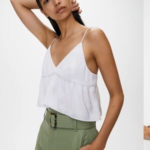 Aritizia Little Moon Lover White Flowy Top Camisole Size small